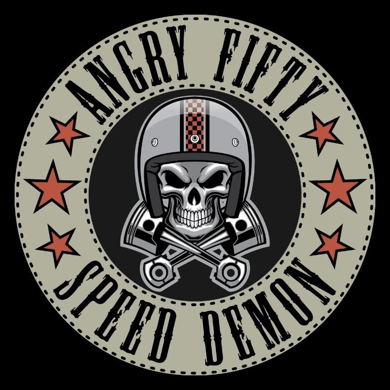 Angry fifty 50 biker motorcycle