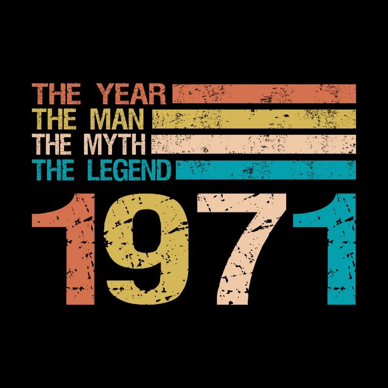 50th birthday 1971 man legend saying retro