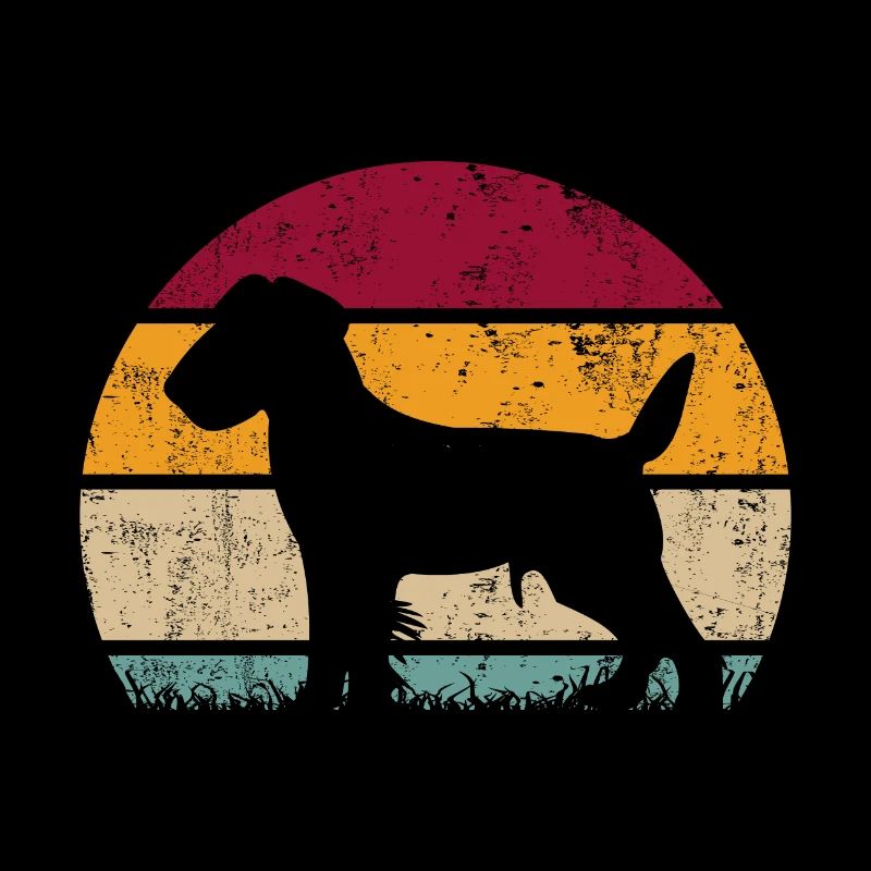 Silhouette de style rétro de chien de chasse Jagdterrier