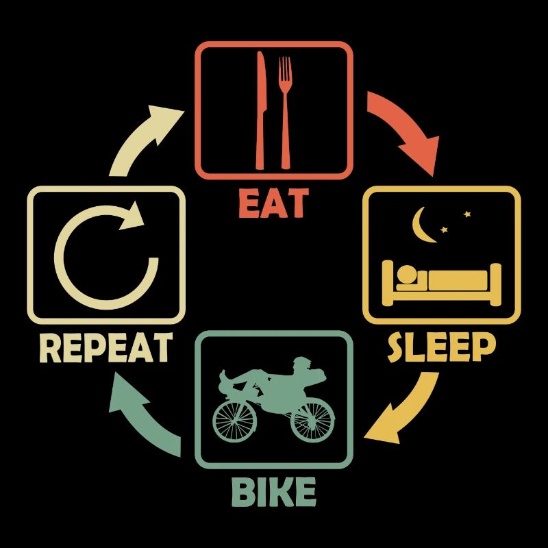 Roue couchée Eat Sleep Renard Retro