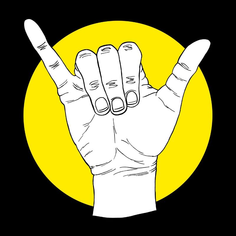 Bleib locker Surfer - Surfergruß - Hand Geste