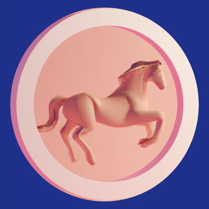cheval cheval rose 3D
