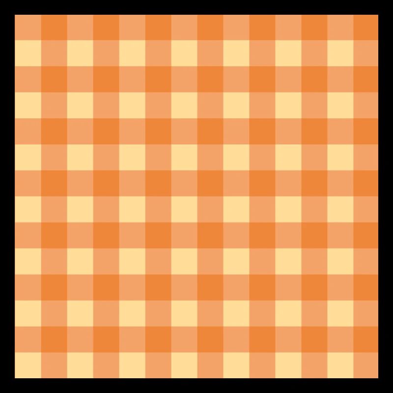 Retro 70's Buffalo Plaid Pattern Jaune & Orange