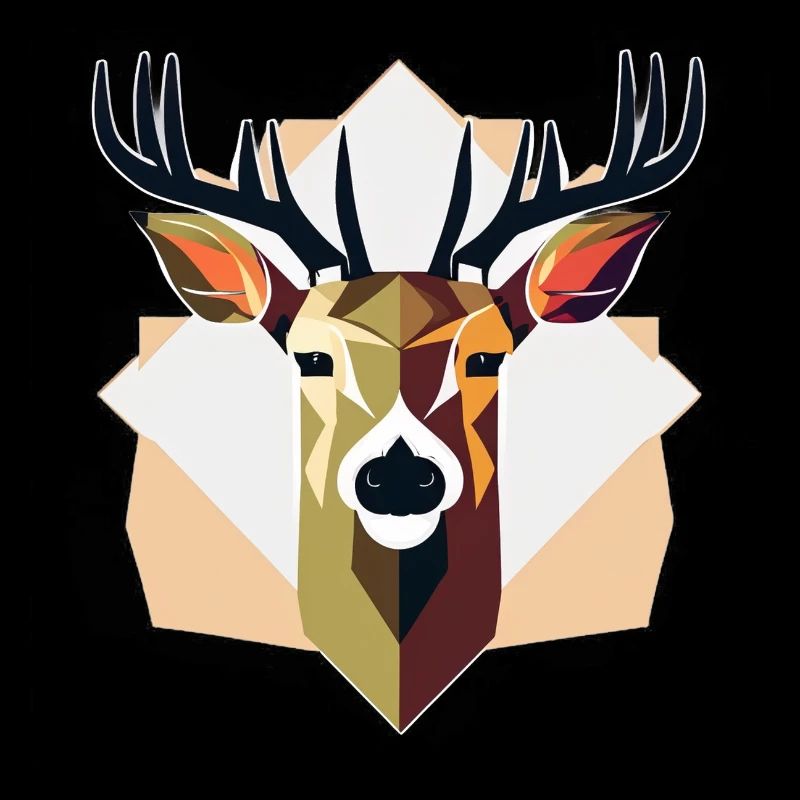 deer face vector look geometric proud strong wild