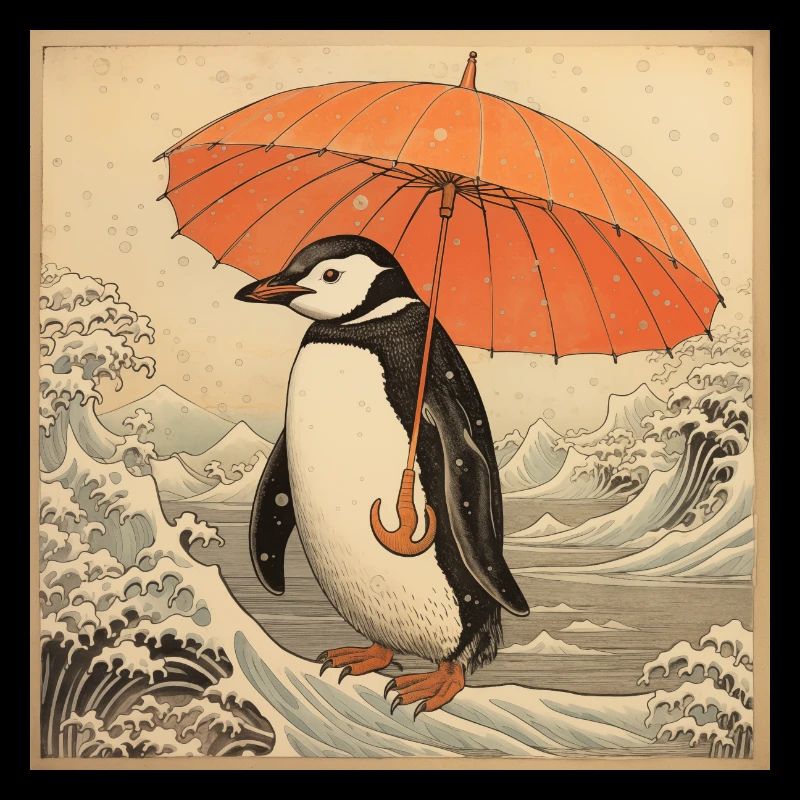 Penguin Ukiyo-e no2