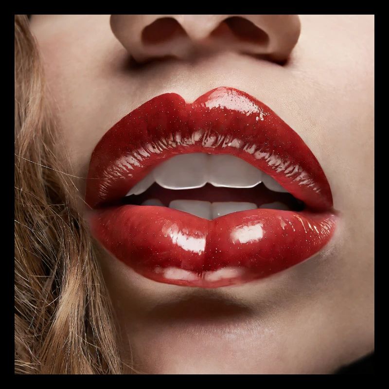 nice female lips black lipstick comic drawing