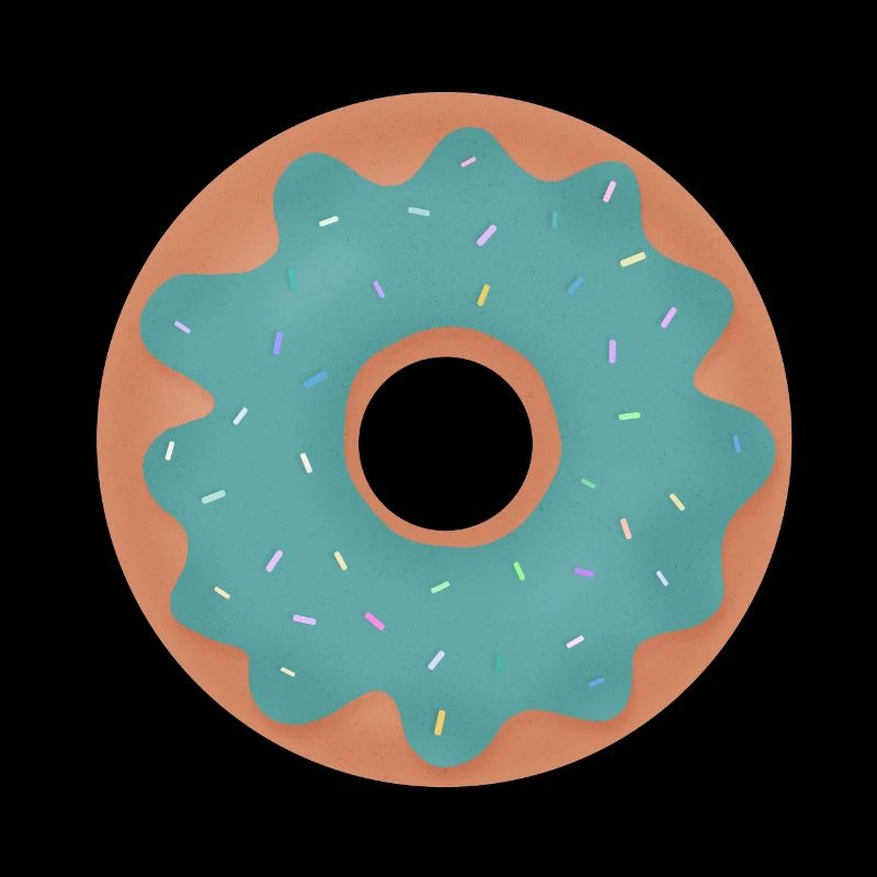 Beignet avec glaçage turquoise