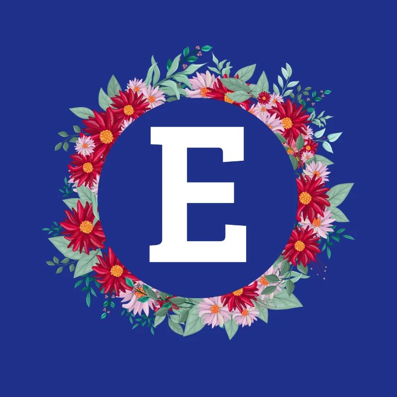 Buchstabe e Blumenkranz