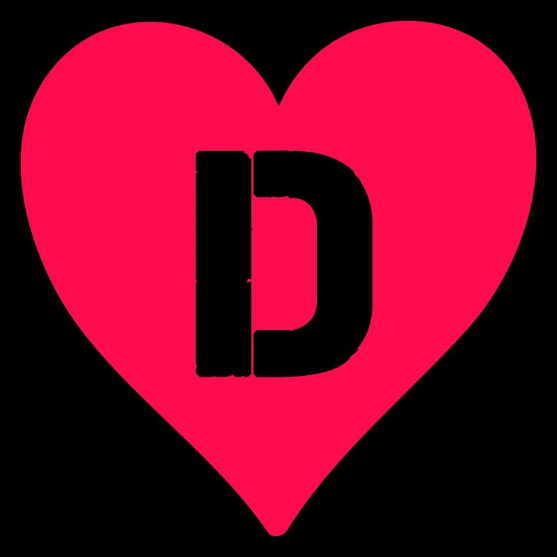 Heart Letter D