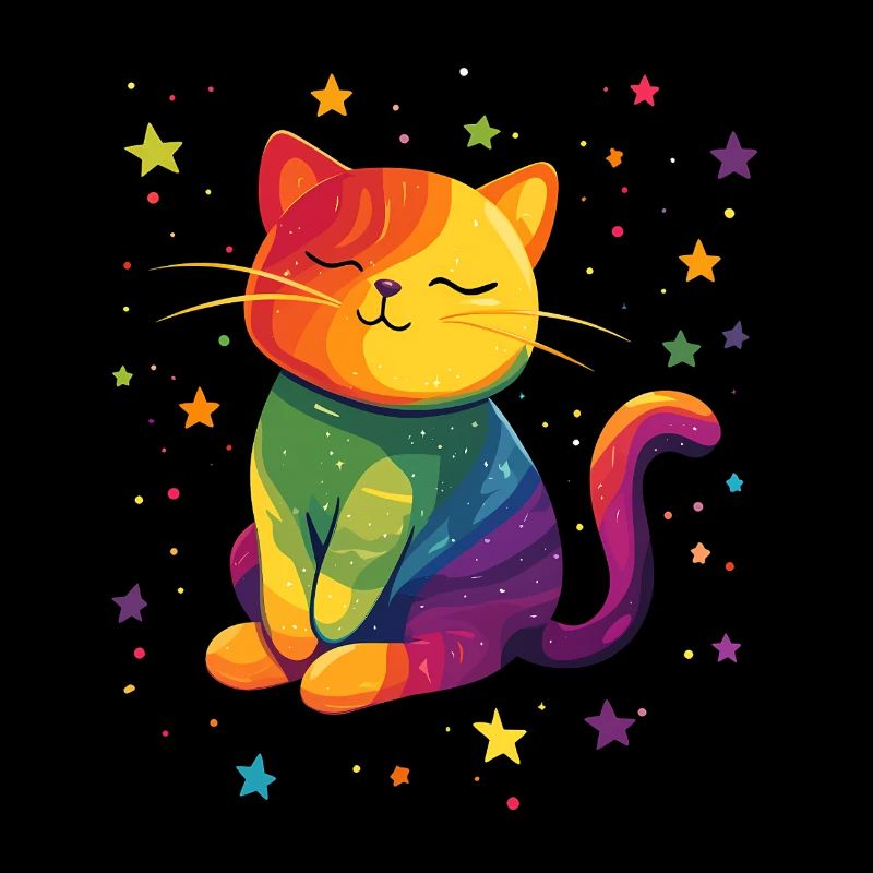 Chat arc-en-ciel mignon