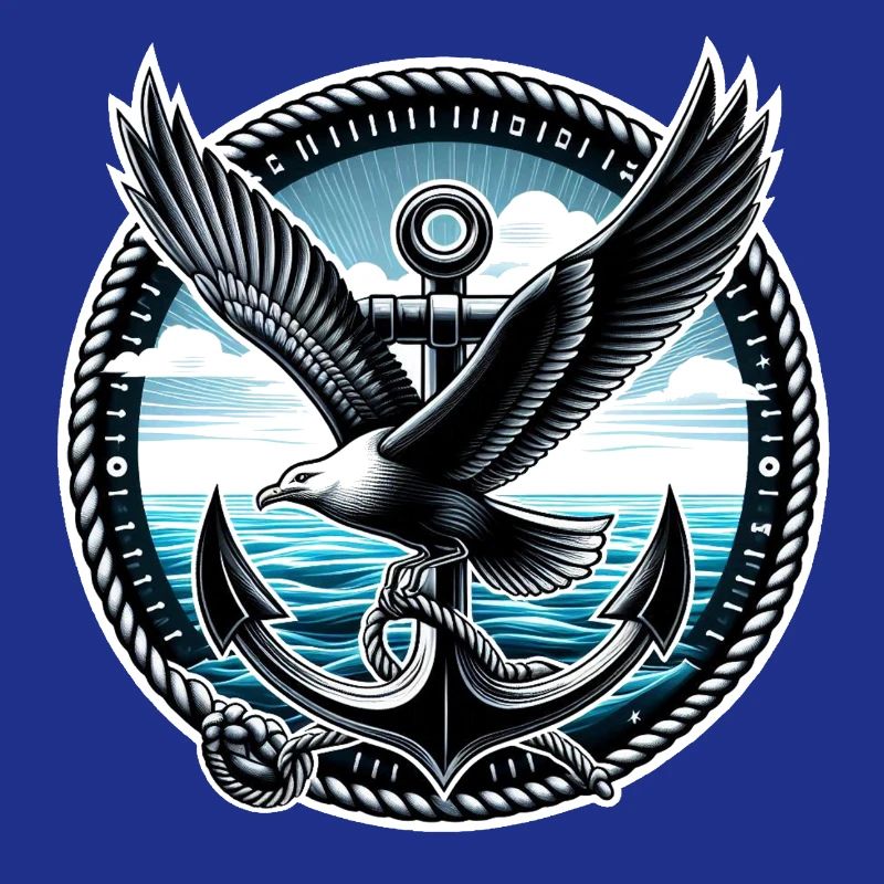Seagull with anchor
