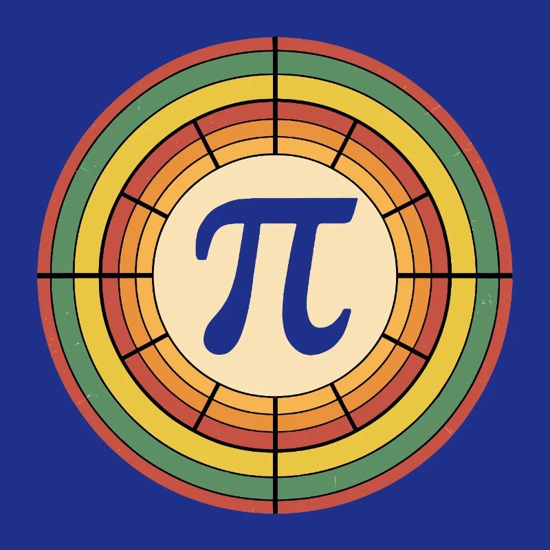 Retro Style Pi Tag Geometric Pattern Art