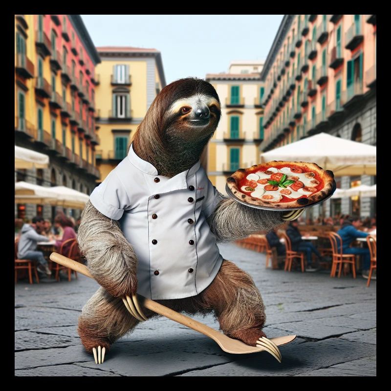 Faultier Pizzabäcker Pizzabäcker Neapel