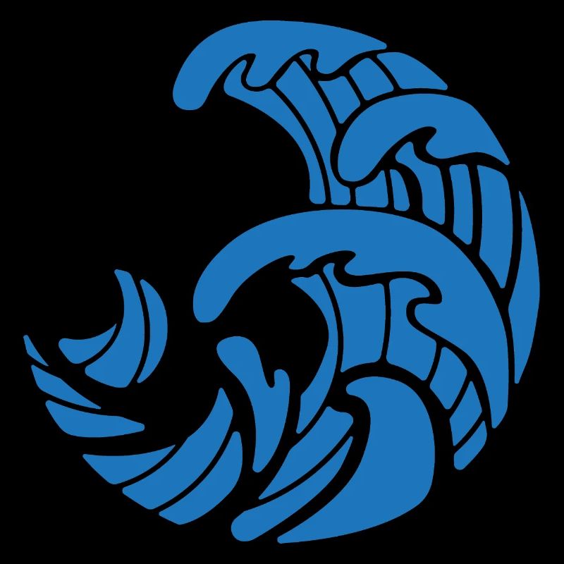 Conception des vagues bleues