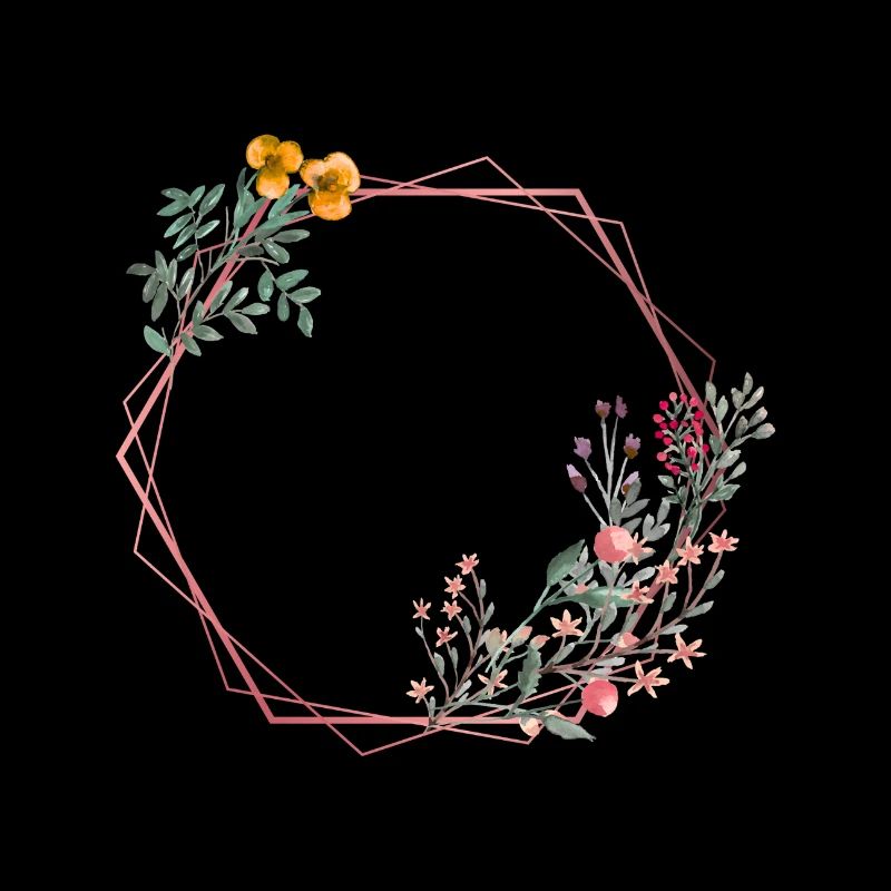 Sechseck mit Blumen verziert