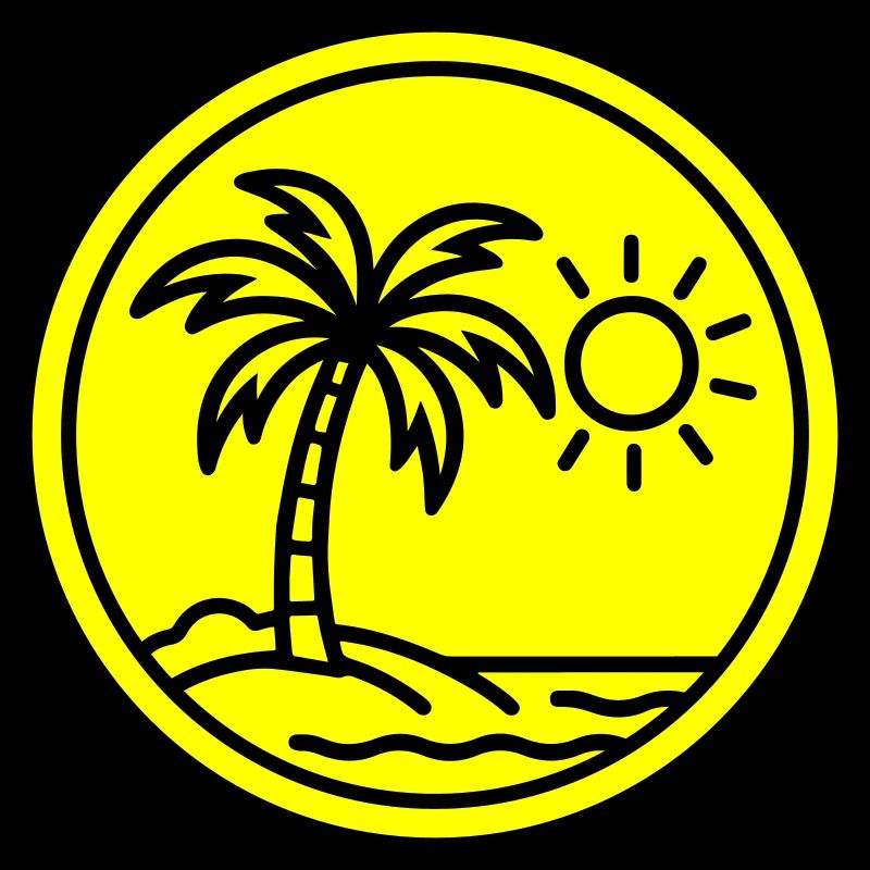 Plage de palmiers d’été