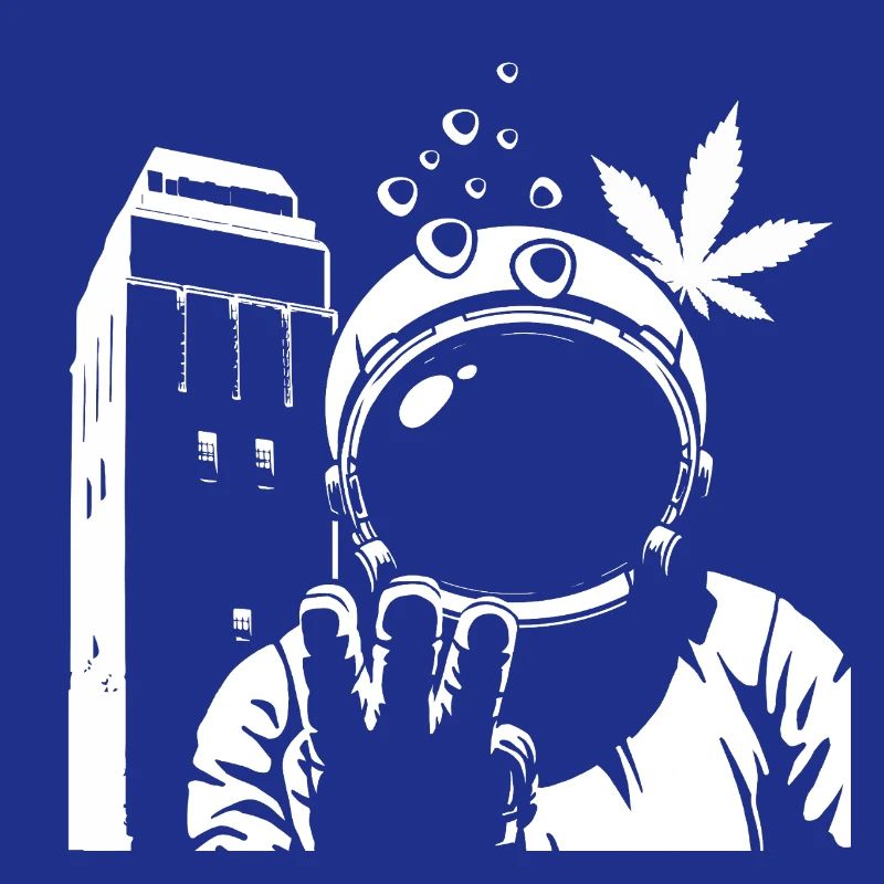 Austronaut Wasserturm und Hanf Weiß Transparent