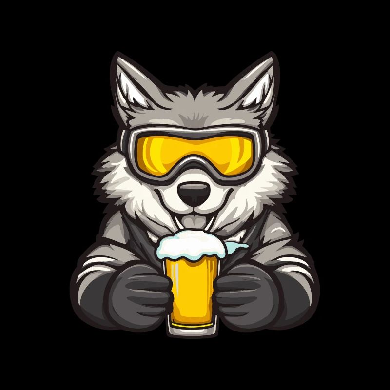 Wolf Apres Ski Bier Comic