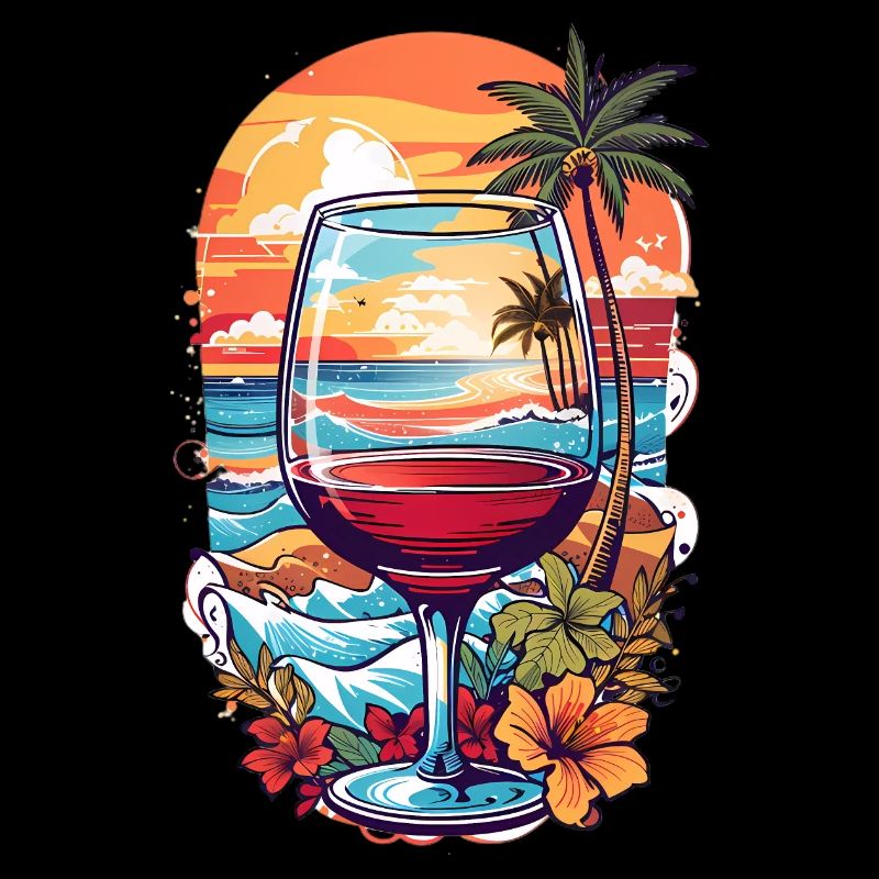 Verre de vin de plage