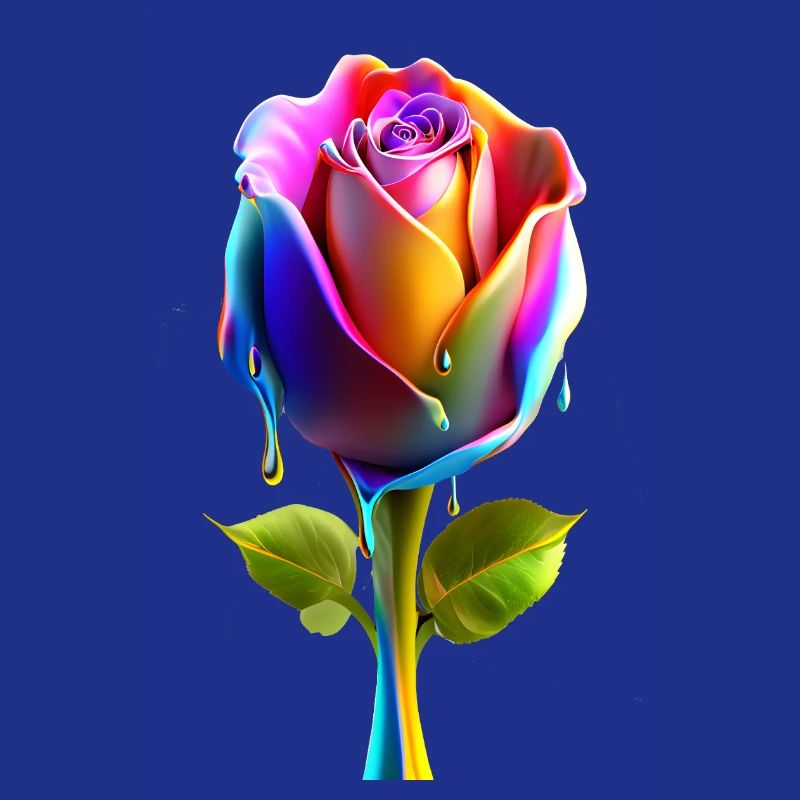 A rose with bold gradient colors 3D