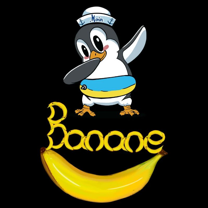 Pinguin Banane Seemann maritim Kind