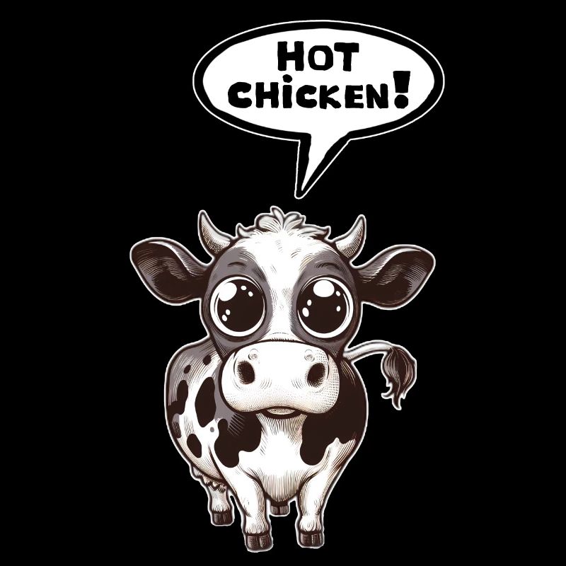 Vache bulle de dialogue Poulet chaud
