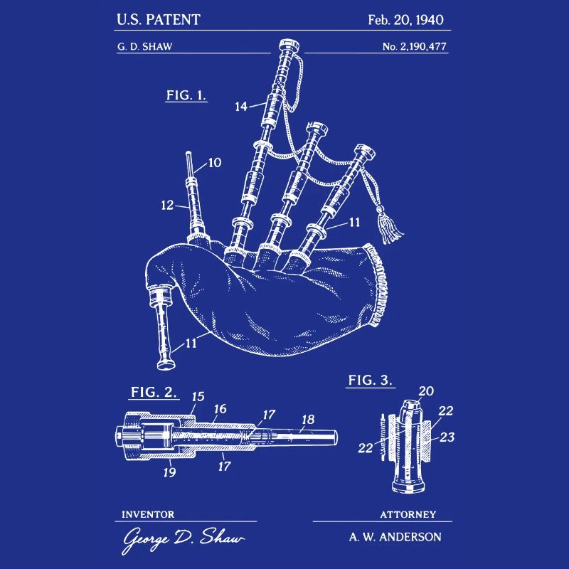 T-shirt médiéval design de plan de cornemuse