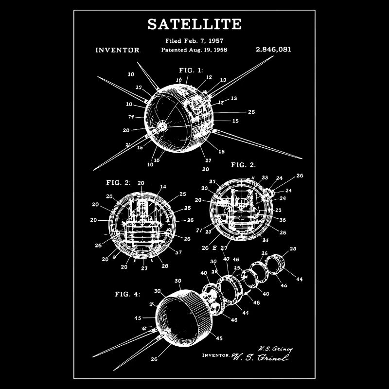 Retro Satellite Patent Blueprint