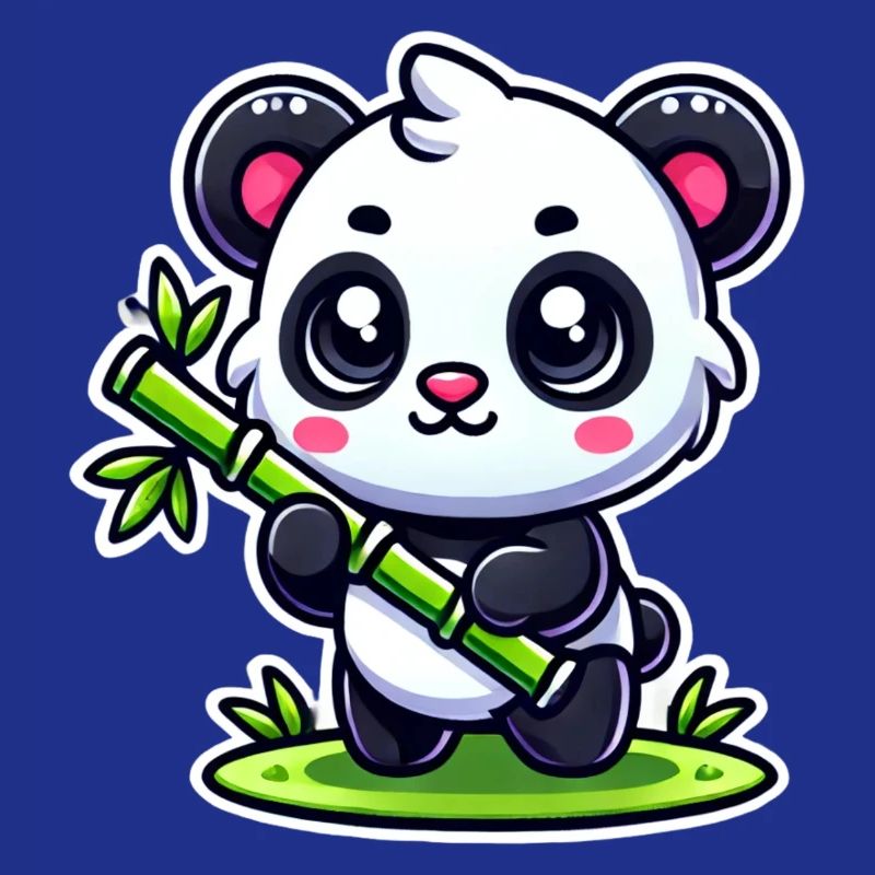 Süßer Panda mit Bambus