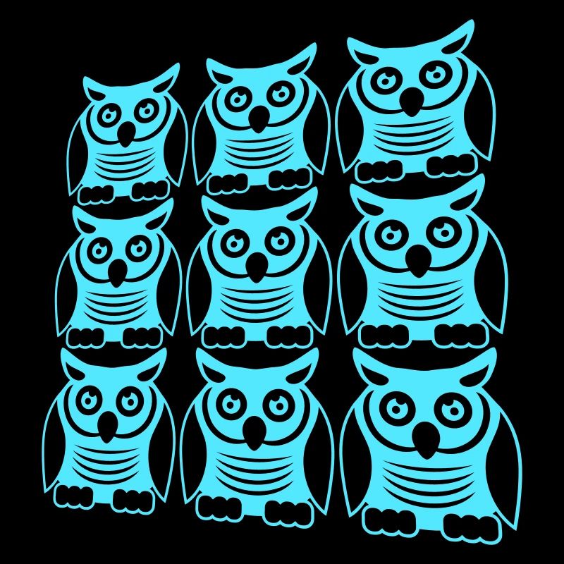 Many Owls Decorative Pattern Team Eagle Owl 9 Friends