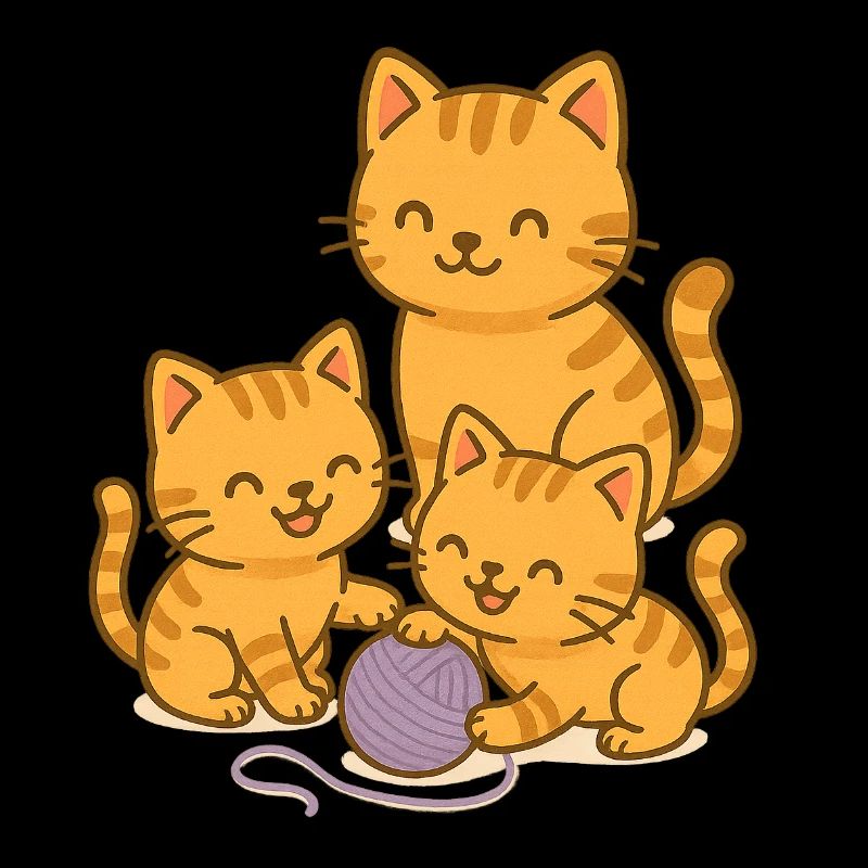 Maman et ses chatons jouent ensemble