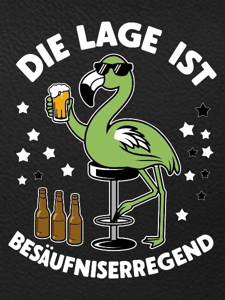 Funny green flamingo