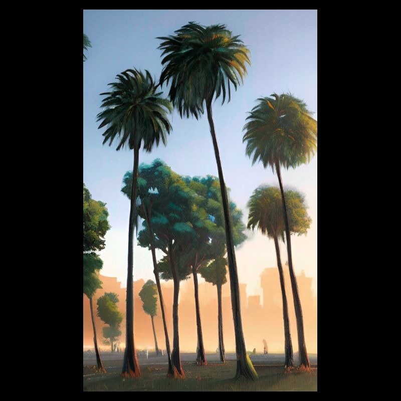 Los Angeles beach palm trees landscape