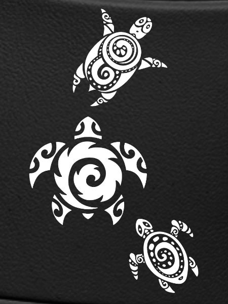 Three Sea Turtles (White)