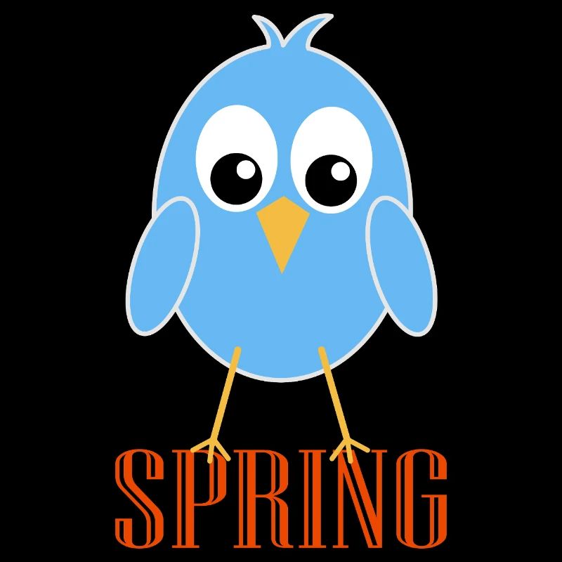 Cute spring bird with big eyes