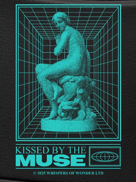 Neon statue in cyberspace