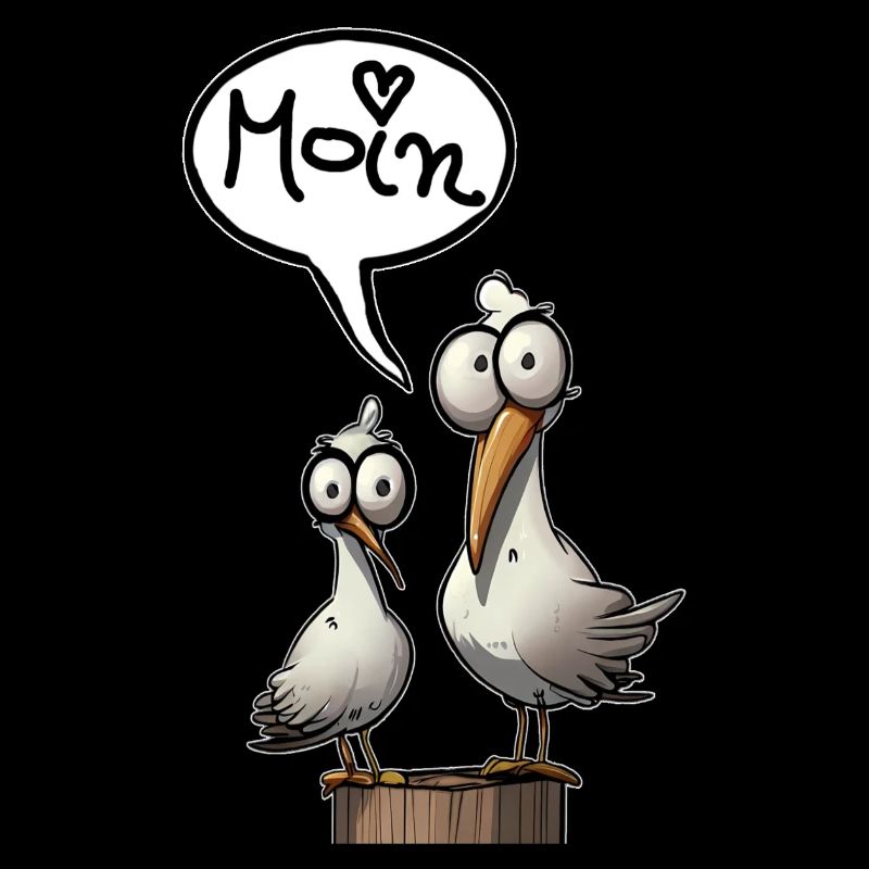 Plattdeutsche Möwe Moin Spruch Nordsee Liebhaber