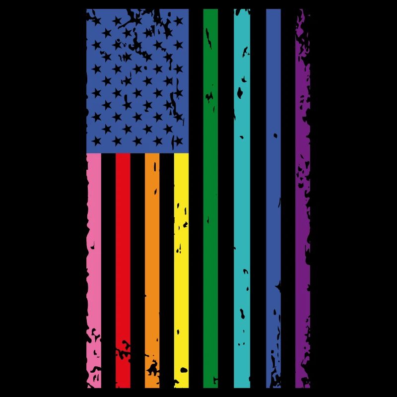 Rainbow USA Flag