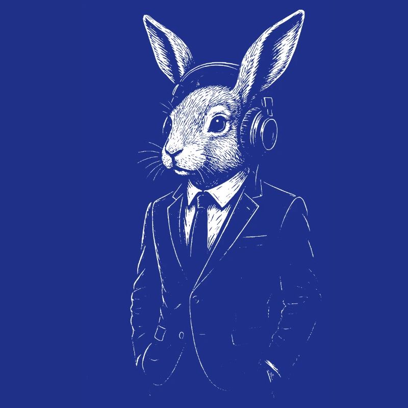 Jazz Rabbit im Anzug mit Kopfhörern