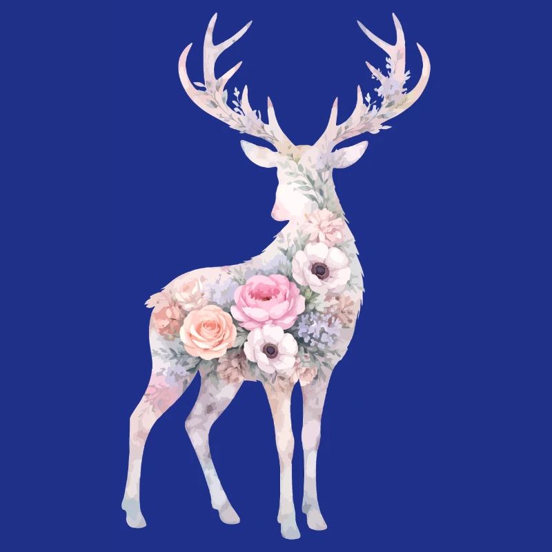 Fleurs en forme d’aquarelle de cerf