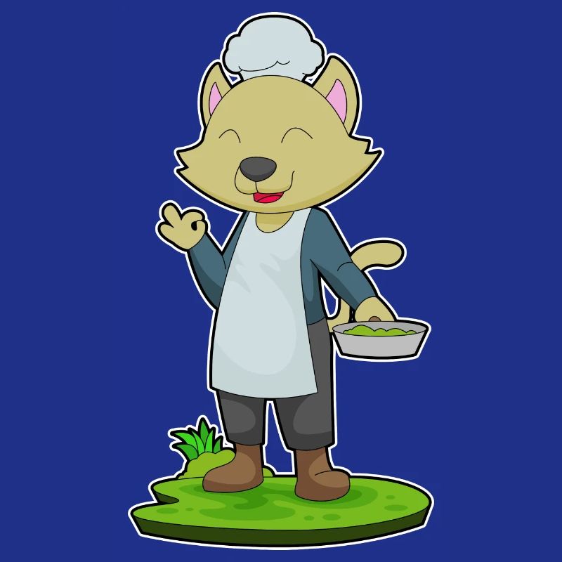 Cuisson à la poêle de cuisine pour chat