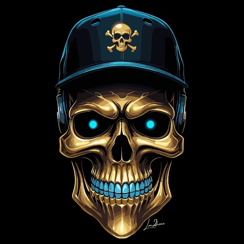 Urban skull baseball cap