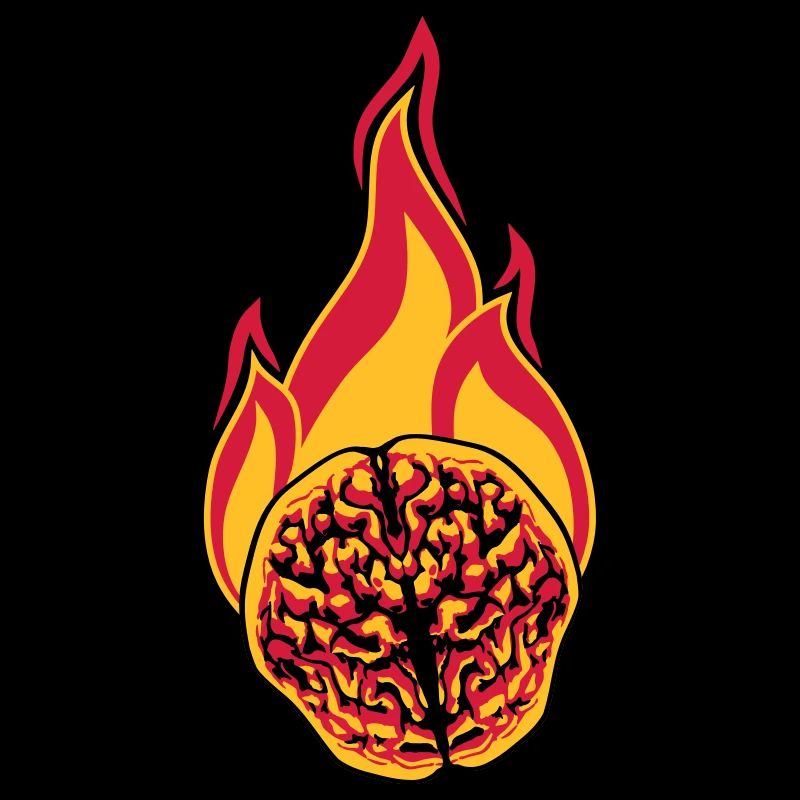 cerveau intelligent intelligent sur le feu pense ko