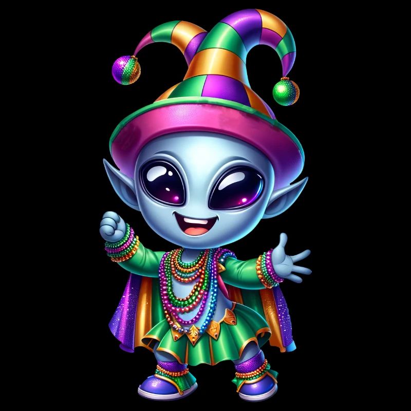 Mardi Gras Alien Merry Carnival
