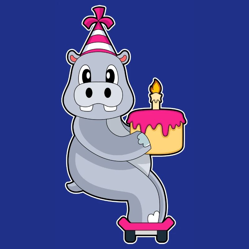 Nilpferd Geburtstag Skateboard