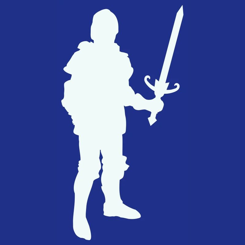 Silhouette de héros chevalier avec épée longue