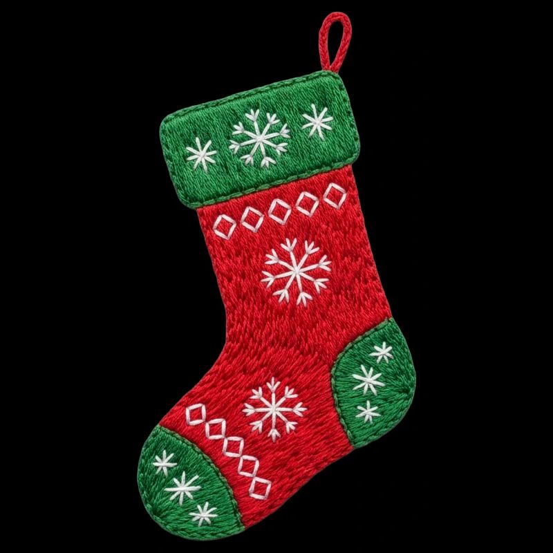 Chaussette de Noël brodée - Noël douillet