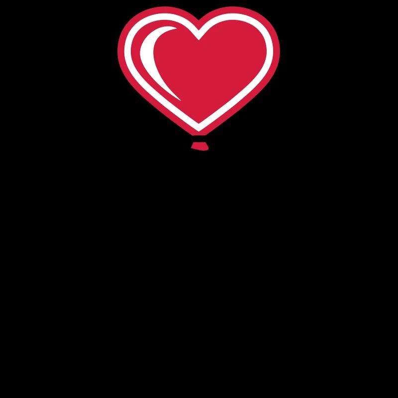 heart fly balloon string rope hang sky