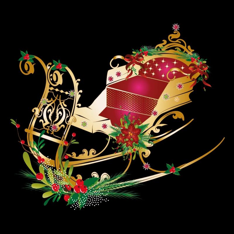 Cheval de traîneau décoré pour Noël