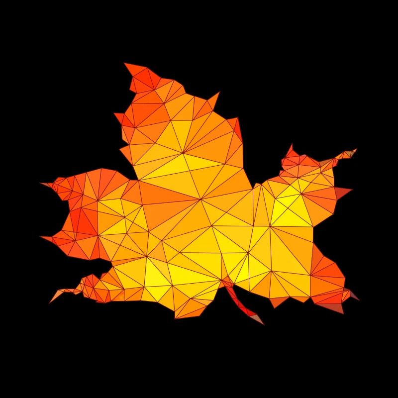 Polygonal Autumn Maple Tree Leaf Poly Art